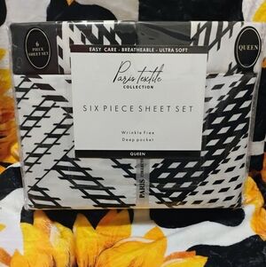 Black and White Six Piece Sheet Set